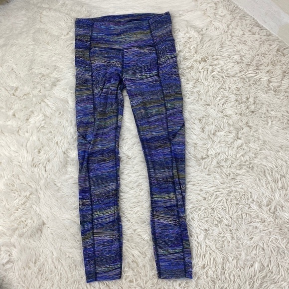 Lululemon Fast and Free Tight II 25" *Non-Reflective Nulux Interconnect Blue Mul - Picture 1 of 5